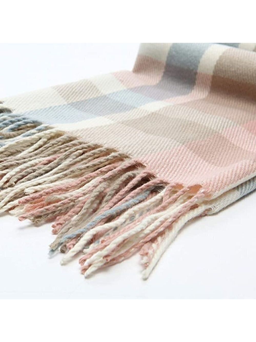 LONG Plaid Blanket Chunky Oversized Winter/Fall Warm Scarf Wrap Shawl NWT - Picture 3 of 7